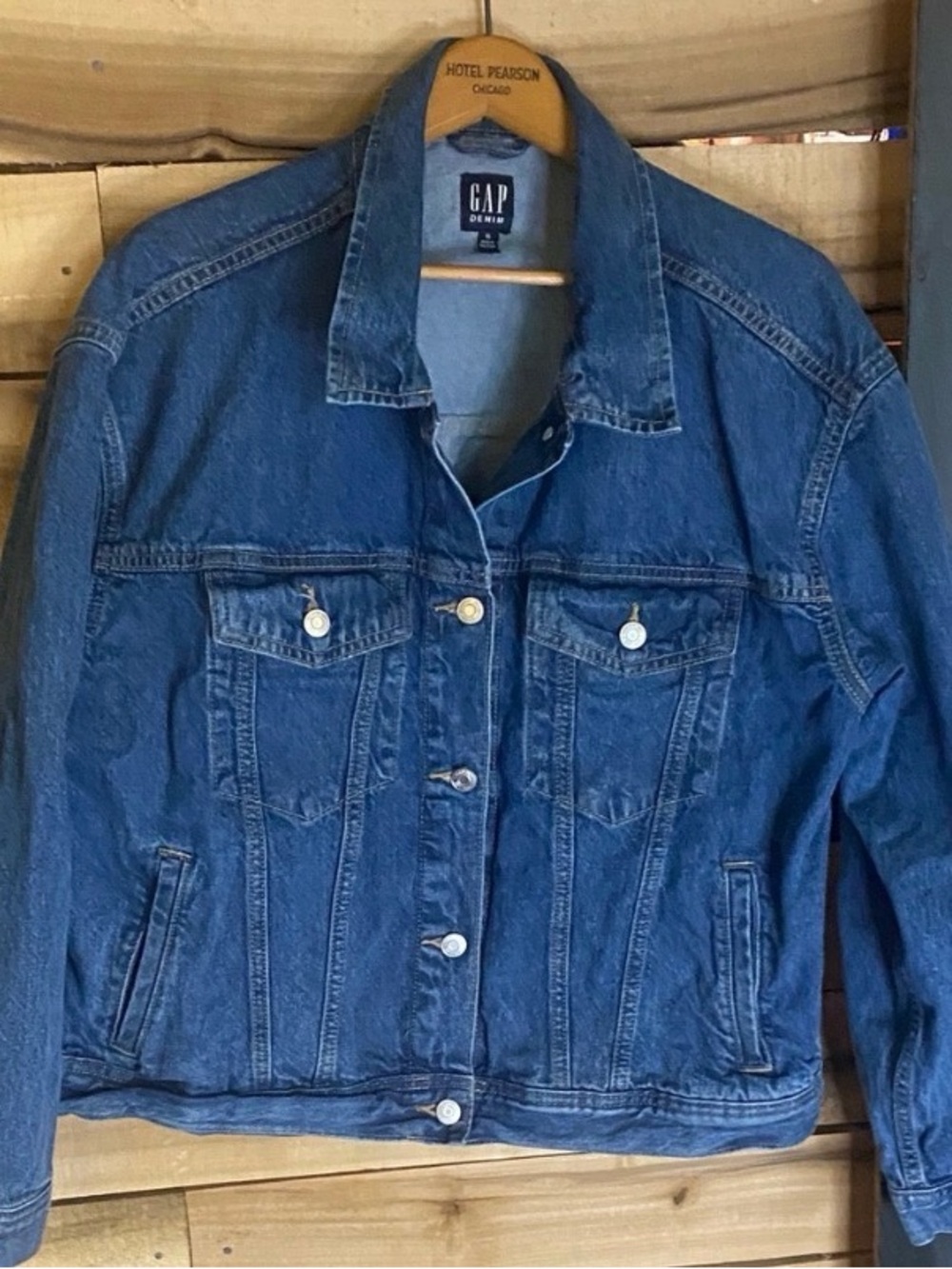 GAP Women's Mid Blue cotton Denim trucker Jacket size XL